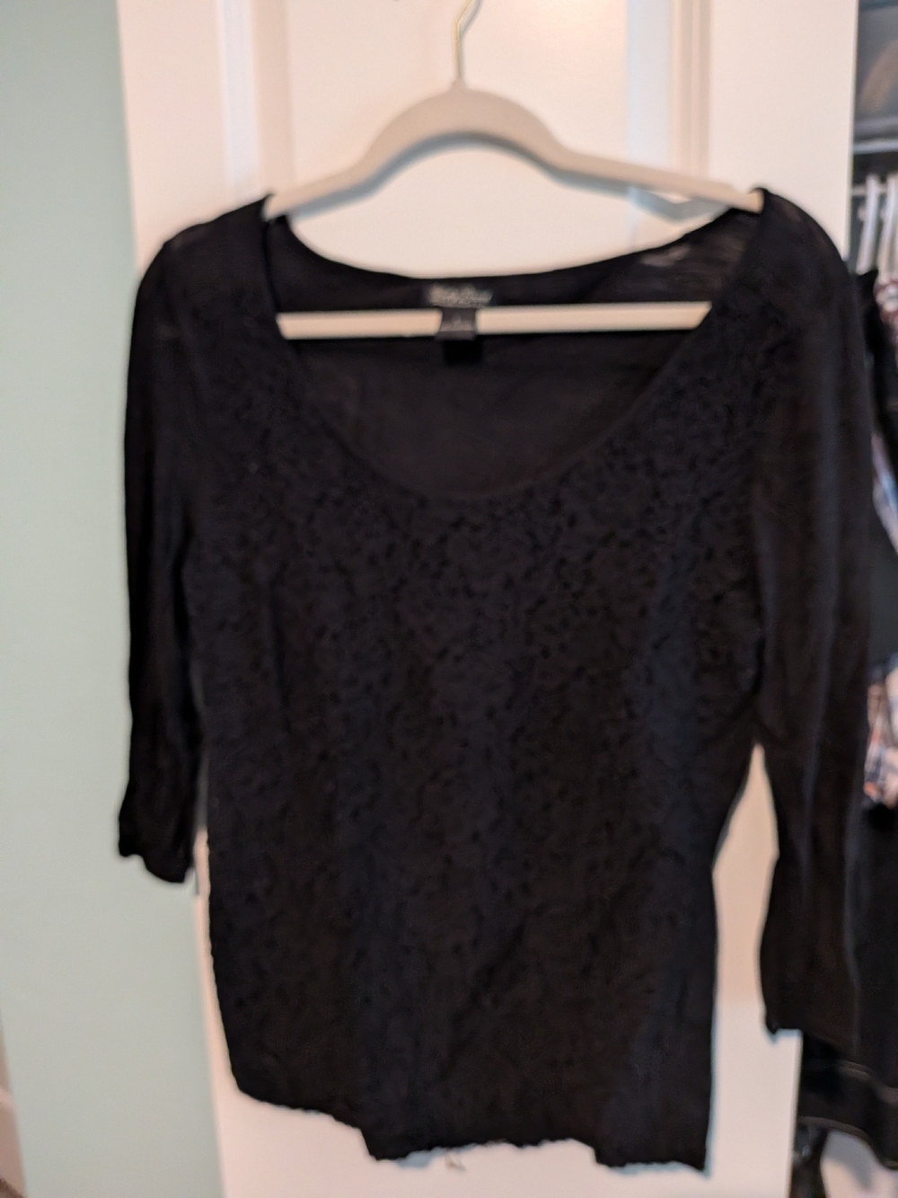 Lucky Brand Black Lace Scoop-Neck Tunic